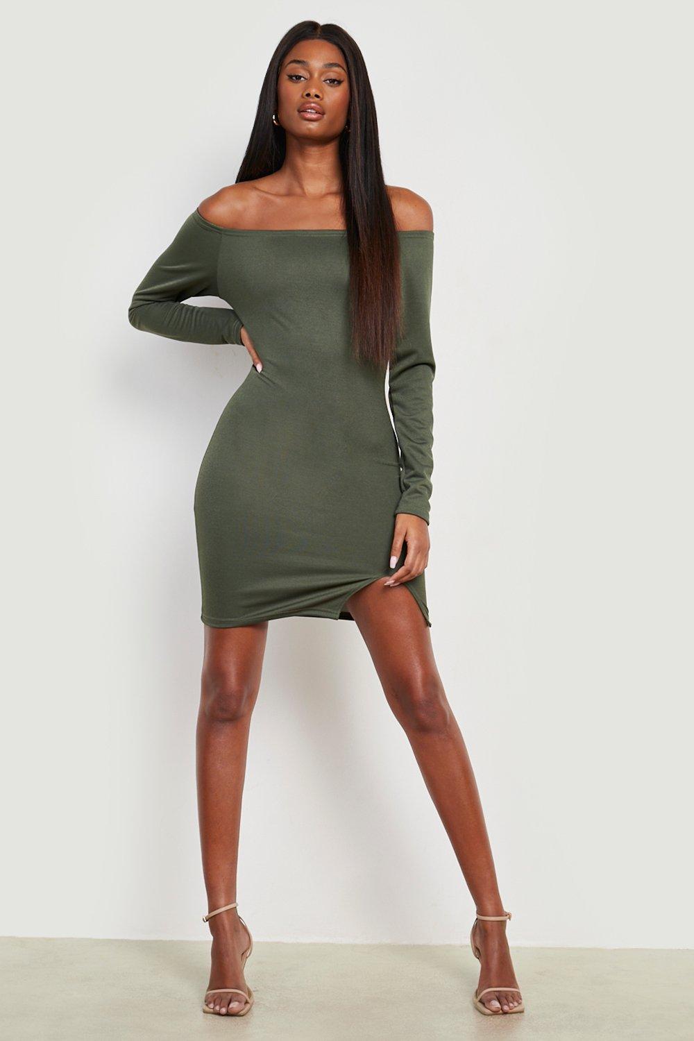 Basic Off The Shoulder Bodycon Dress